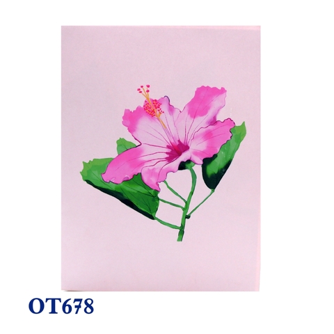 Colorful Hibiscus Pop Up Card