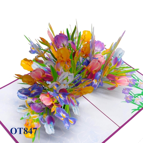 Colorful Iris Garden Pop Up Card