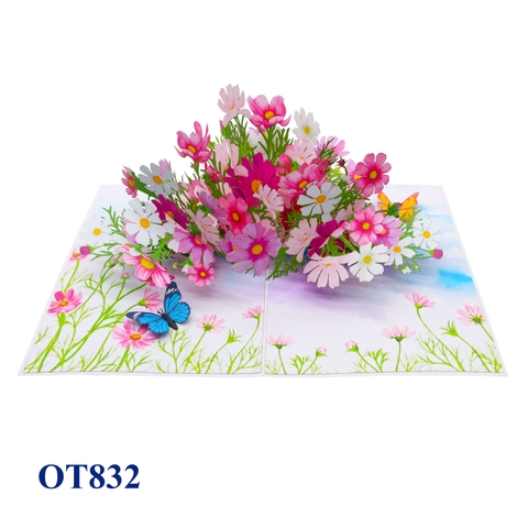 Cosmos Flowers Pop Up Card