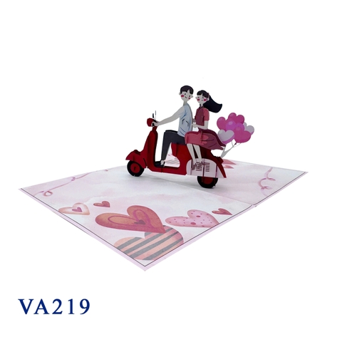 Romantic Couple On Vespa 3D Pop Up Card
