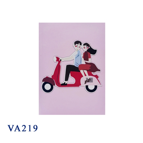 Romantic Couple On Vespa 3D Pop Up Card