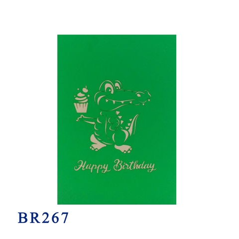 Crocodile & Cupcake Birthday Pop Up Card