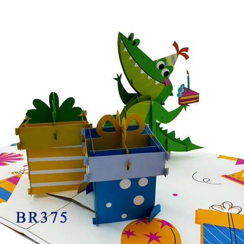Crocodile Birthday Gifts Pop Up Card