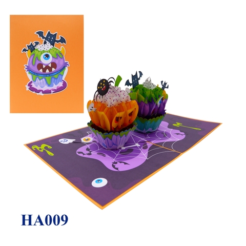 Cupcake Halloween Pop Up Card
