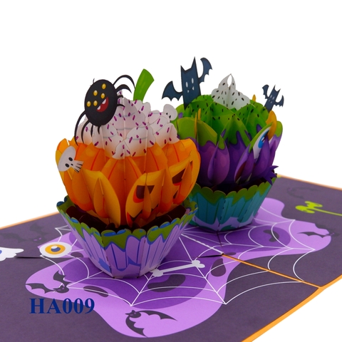 Cupcake Halloween Pop Up Card