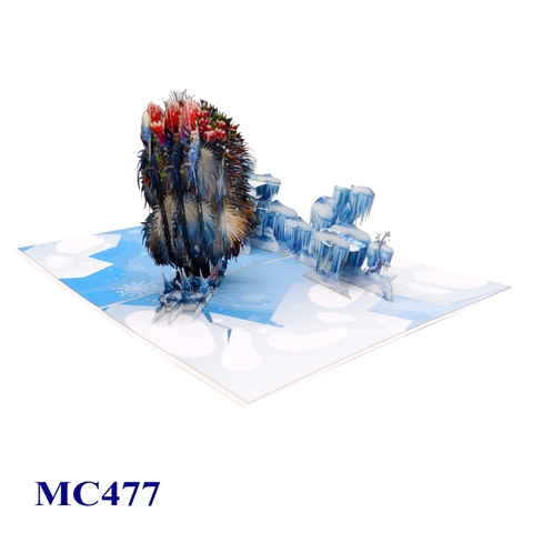 Cute Penguin Christmas Pop-Up Card