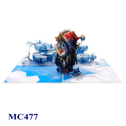 Cute Penguin Christmas Pop-Up Card
