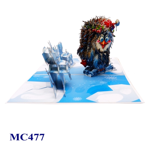 Cute Penguin Christmas Pop-Up Card