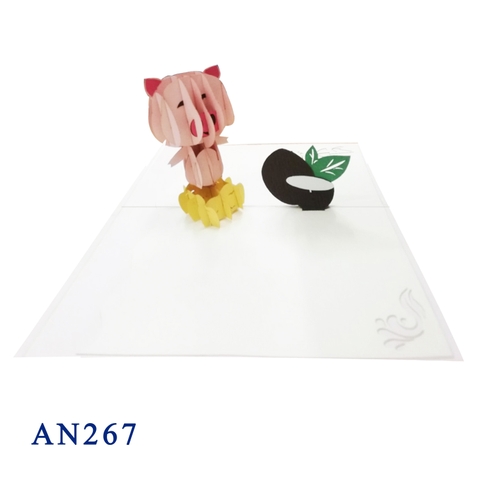 Pink Pig Pop Up Card