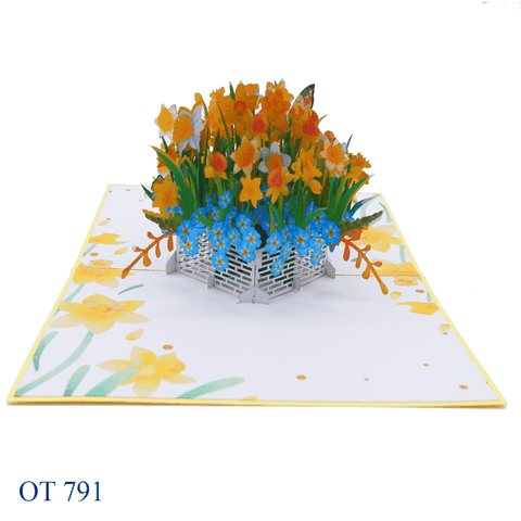 Daffodils Basket Pop Up Card