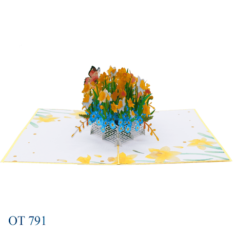 Daffodils Basket Pop Up Card