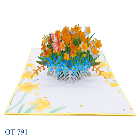 Daffodils Basket Pop Up Card