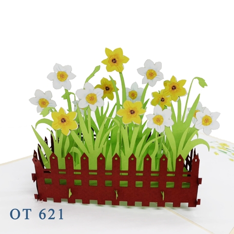 Daffodils Garden Pop Up Card