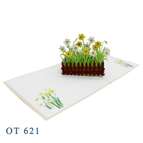 Daffodils Garden Pop Up Card