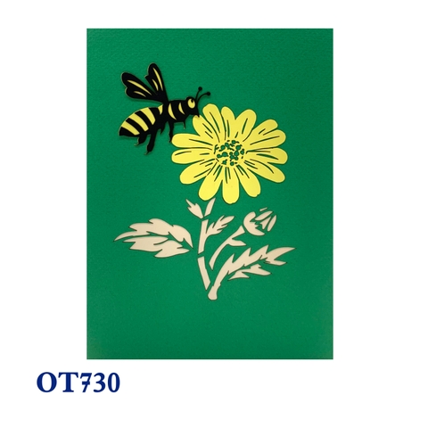 Yellow Daisy & Bee Pop Up Card
