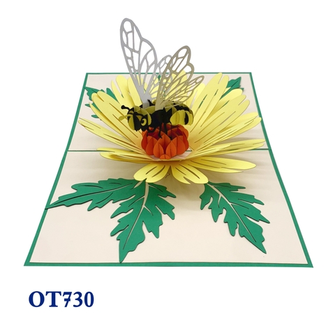 Yellow Daisy & Bee Pop Up Card