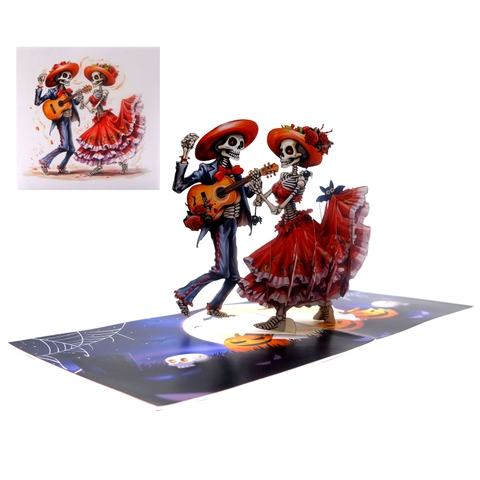 Dancing Skeletons Pop-up Card