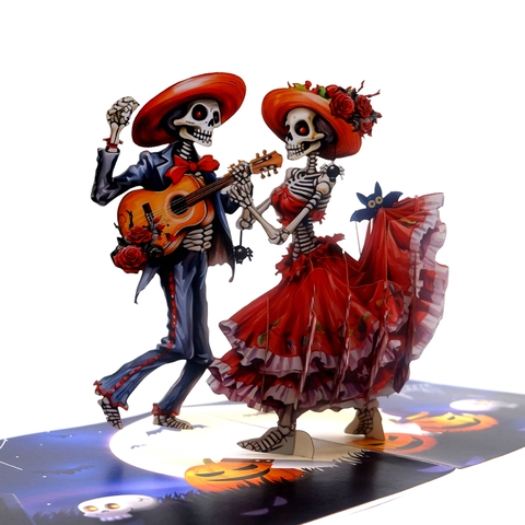 Dancing Skeletons Pop-up Card