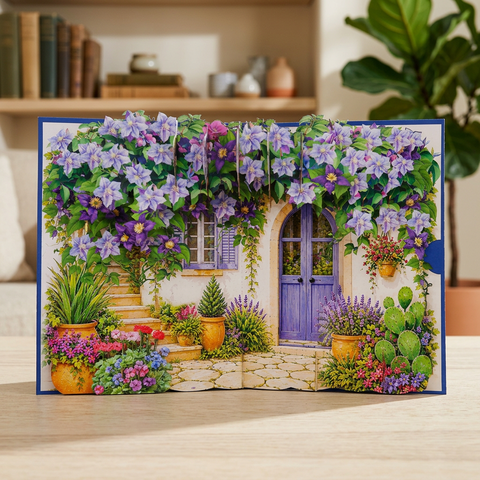 Purple Clematis 3D Pop Up Card