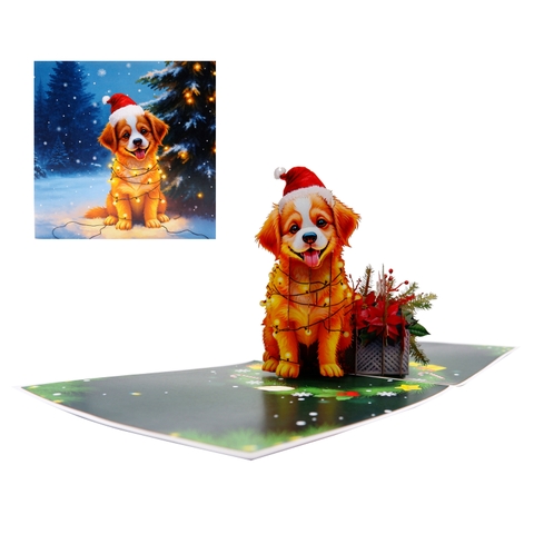 3D Pop Up Christmas Dog Card