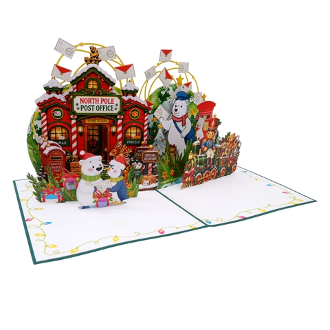 North Pole Post Office 3D Christmas Pop Up Card
