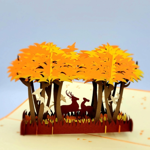 Reindeer In The Jungle Pop Up Card