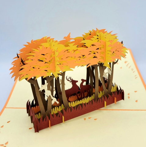 Reindeer In The Jungle Pop Up Card