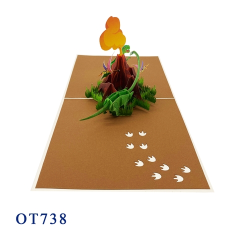 Dinosaurus Volcano Pop Up Card