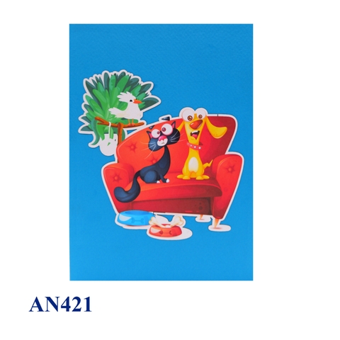 Dog Cat On The Sofa Pop Up Card