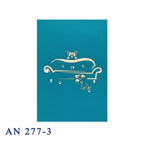 Dogs On Sofa Pop Up Card