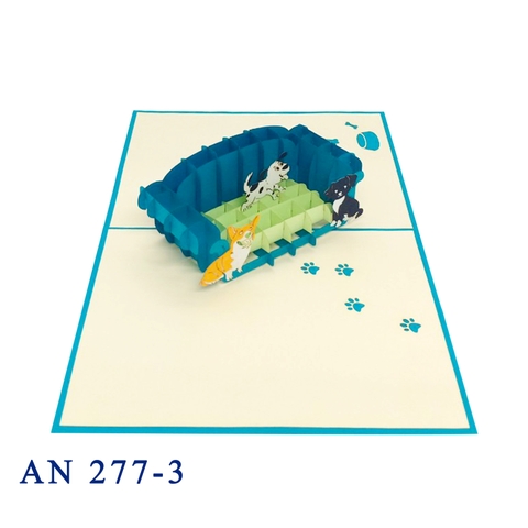 Dogs On Sofa Pop Up Card