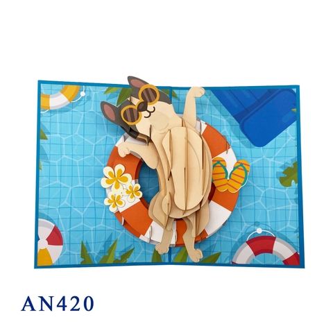 Dog Summer Pop Up Card