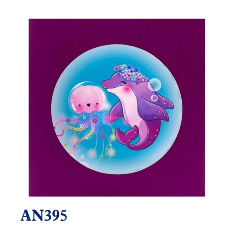 Cute Purple Dolphin Pop Up Card