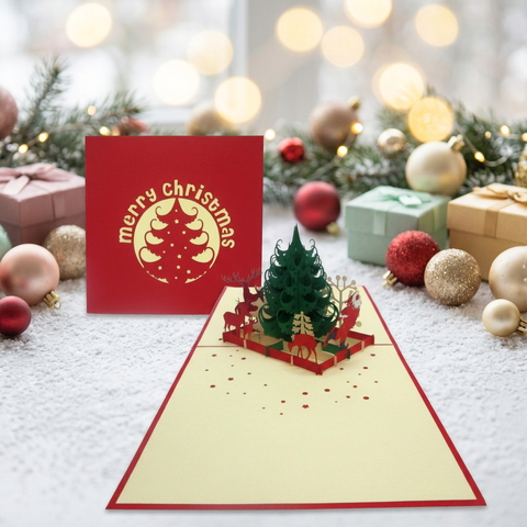 3D Pop Up Christmas Card – Christmas Tree & Santa