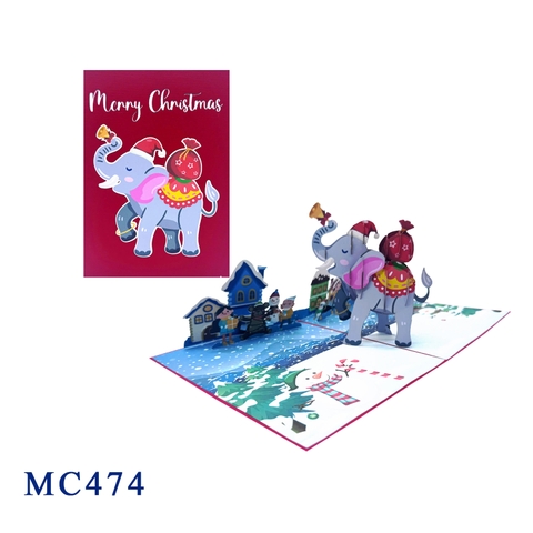 Christmas Elephant Pop-Up Card