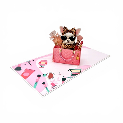 Fashion Dog Pop-Up Card – Luxury 3D Greeting Card