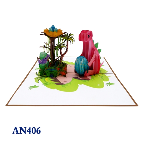 Family Dinosaur Pop Up Card