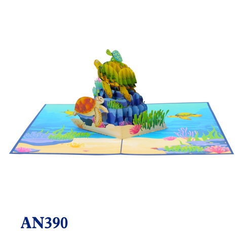 Family Sea Turtles Pop Up Card