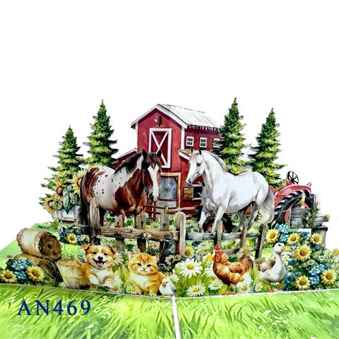 Farm Life Pop-Up Card – Celebrate Nature and Animals