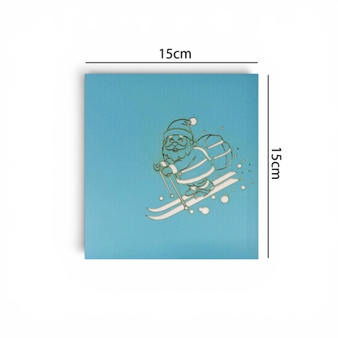 Skiing Santa Pop-Up Card