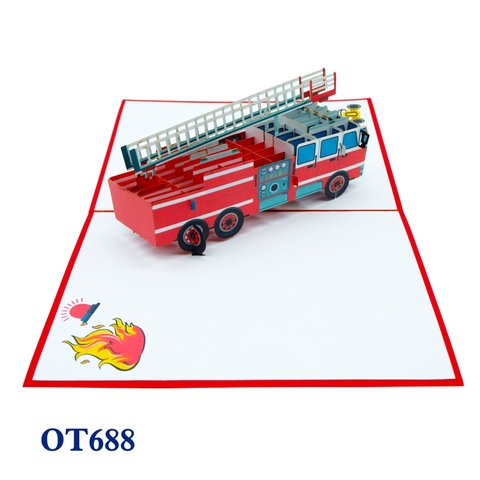 Fire Engine Pop Up Card