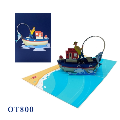 Fisherman 3D Pop Up Card