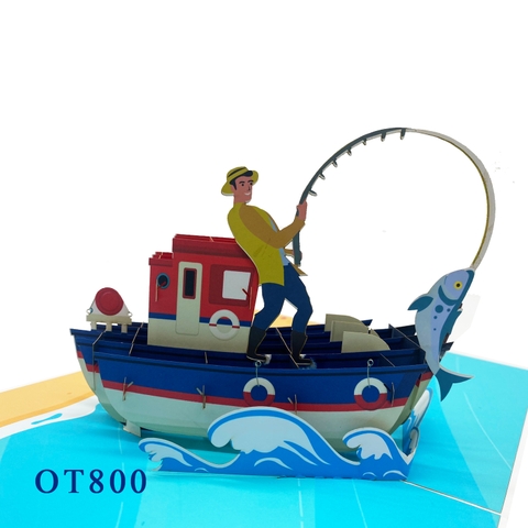 Fisherman 3D Pop Up Card