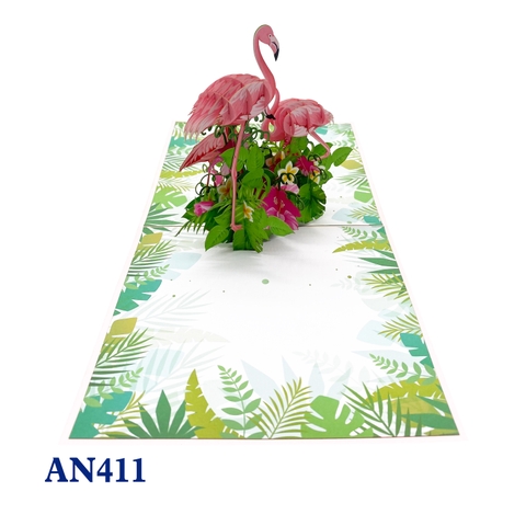 Flamingos Pop Up Card