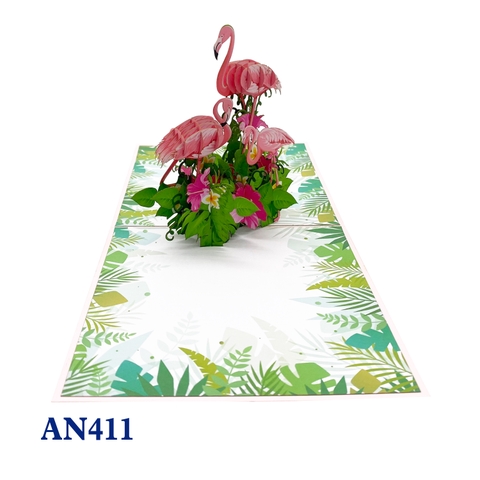 Flamingos Pop Up Card