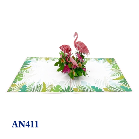 Flamingos Pop Up Card