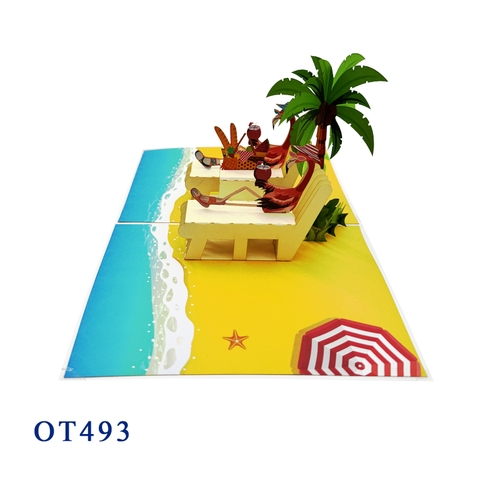Flamingos on the Beach – 3D Pop-up Card 🦩
