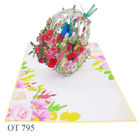 Roses Flowers Pop Up Greeting Card