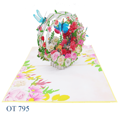 Roses Flowers Pop Up Greeting Card