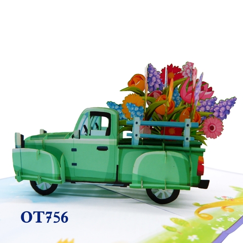Flowers Truck Pop Up Card